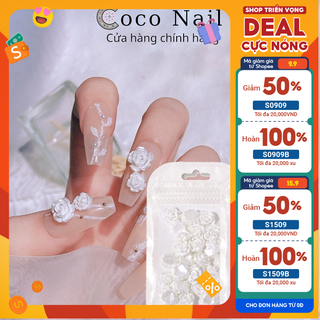 Charm hoa hồng nail, set charm hoa nail trang trí móng