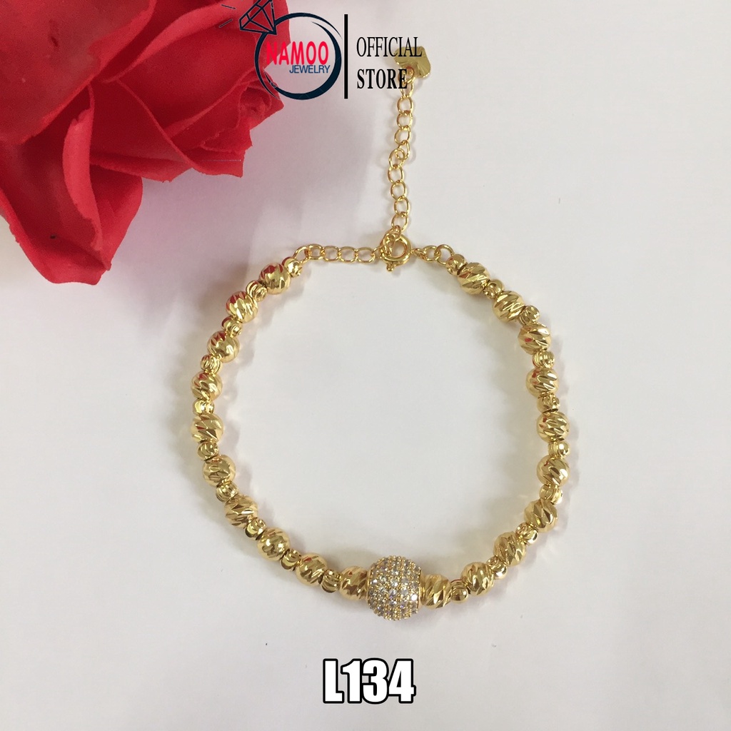 Lắc Tay Nữ Đính Đá Cao Cấp, Lắc Bi Hạt Đá Lớn L134 Namoo Jewelry