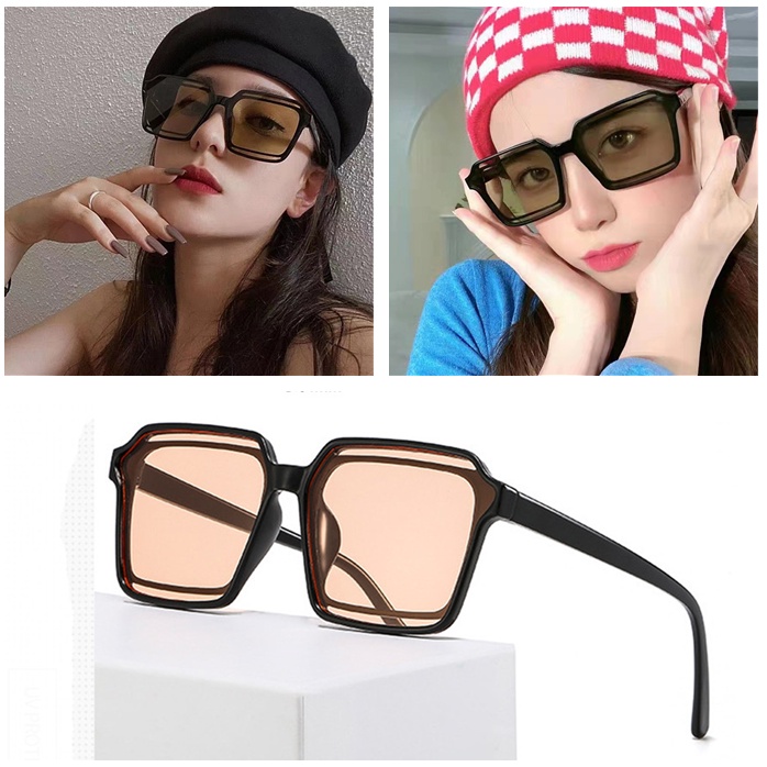 Kính Mát Gọng Vuông Phong Cách Retro Thời Trang 2022 Dành Cho Nữ