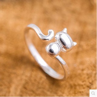 [Rẻ] Nhẫn bạc con mèo Hàn Quốc [HN] [THS] [Đơn 50k tặng phần quà dễ thương]