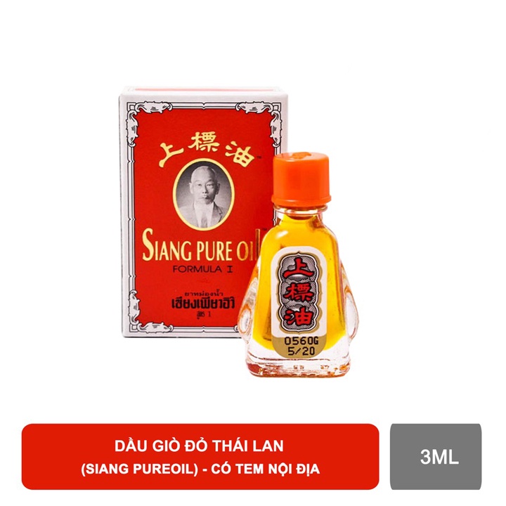 Dầu Gió Đỏ Thái Lan nước vàng Siang pure oil - Dầu Gió Ông Già