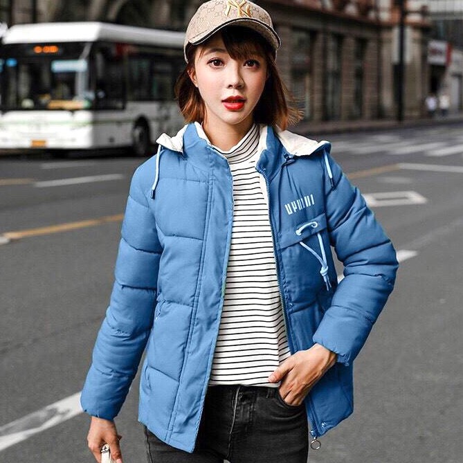 Áo Khoác Phao Nữ 3 Lớp Mũ Túi Cúc Thêu Chữ Nổi | BigBuy360 - bigbuy360.vn