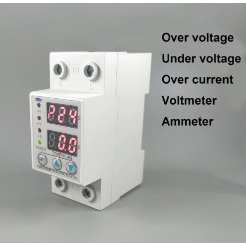 Bảo vệ mất trung tính có màn hình hiển thị Vôn và Ampe. Có thể cài đặt giá trị điện áp và dòng điện