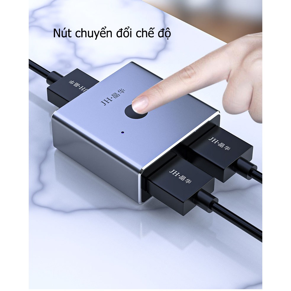 Switch Splitter HDMI 2 cổng, hỗ trợ 2 chiều 4K*2K - Jinghua Q521