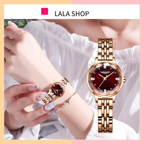 Đồng hồ nữ LANGLISHI hàng cao cấp dây kim loại chống nước chống xước mặt thạch anh nhỏ xinh bảo hành 12 tháng
