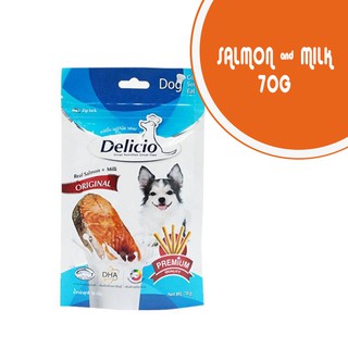 SNACK DELICO 70G - Thức ăn vặt cho cún vị cá hồi và sữa