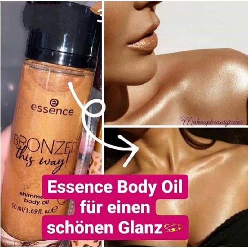 Nhũ bắt sáng body Essence Bronzed this way shimmer body oil