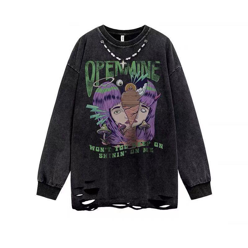 Áo Thun Nam Dài Tay Phong Cách Retro Thời Trang