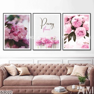 Set 3 Tranh Canvas Hoa Mẫu Đơn