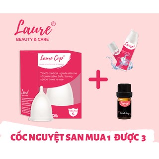 Cốc nguyệt san Laure Cup chính hãng tặng kèm quà hấp dẫn