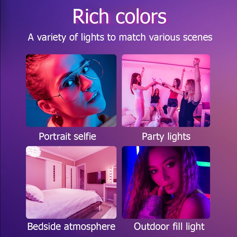 Đèn LED ống dài RGB tạo bầu không khí dành cho chợ đêm làm đạo cụ quay video