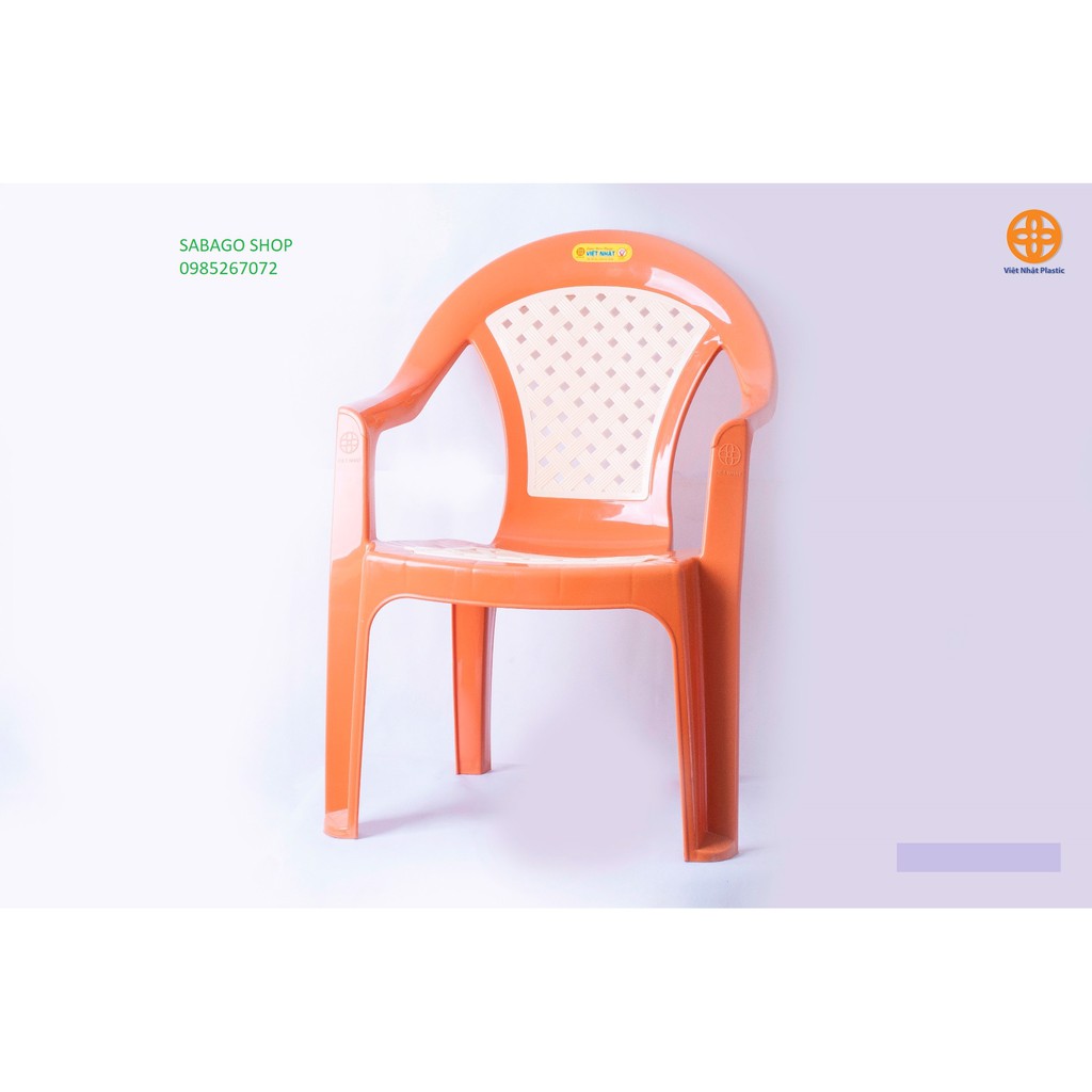 Ghế nhựa tựa lưng có tay ghế Việt Nhật - Ghế bành 2 màu