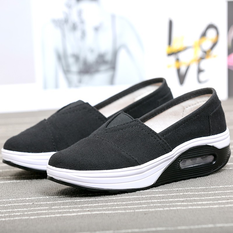 Giày Lười Canvas Đế Dày Tăng Chiều Cao Thời Trang Nữ Tính | BigBuy360 - bigbuy360.vn