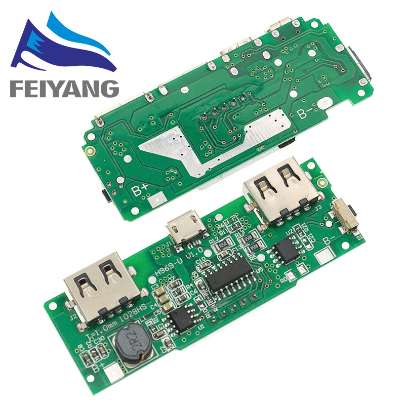 Mô Đun Sạc Pin Lithium 18650 Hai Cổng USB 5V 2.4A Micro/Type-C USB Cho Điện Thoại