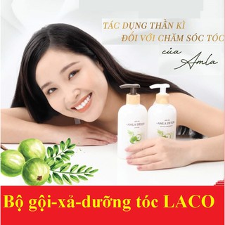 Bộ dầu Gội đầu + Xả Laco Organic Amla detox kèm xịt dưỡng tóc serum ngăn rụng tóc và kích thích mọc tóc siêu HOT