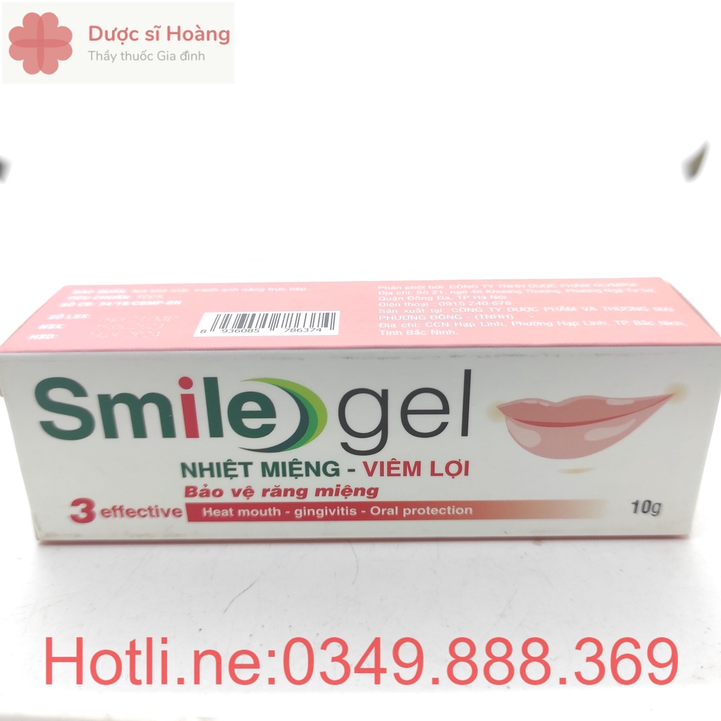 Nhiệt Miệng Smile Gel - Hỗ Trợ Viêm Lợi, Bảo Vệ RĂng Miệng - Tuýp 10g