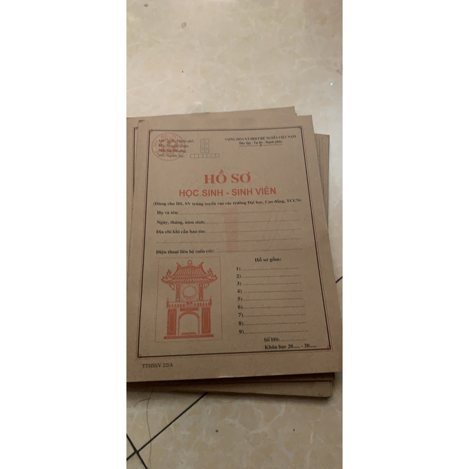 Bộ hồ sơ giành cho học sinh - sinh viên