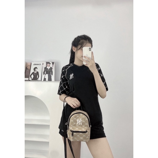 (Hàng Xuất Xịn)Balo mono mini 2 màu đen-nâu kem