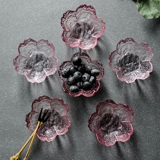 Chén Thủy Tinh Nhỏ Đựng Nước Chấm Họa Tiết Hoa Anh Đào Kiểu Nhật Chất Lượng Cao