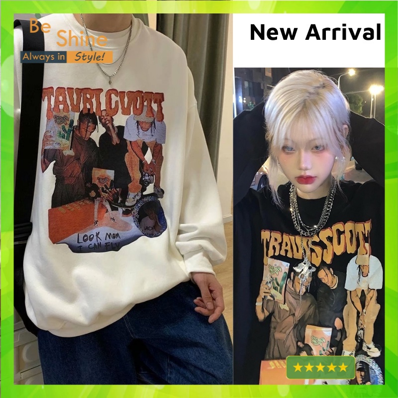 Áo sweater Travis Scott Unisex Form Rộng - Áo nỉ dài tay da cá thời trang In Hình Local Brand - Beshine Store
