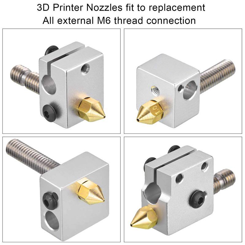 CR Bộ 22 Đầu Phun Mực Máy In 3d Mk8 0.2mm, 0.3mm, 0.4mm, 0.5mm, 0.6mm, 0.8mm, 1.0mm Cho Máy In 3d