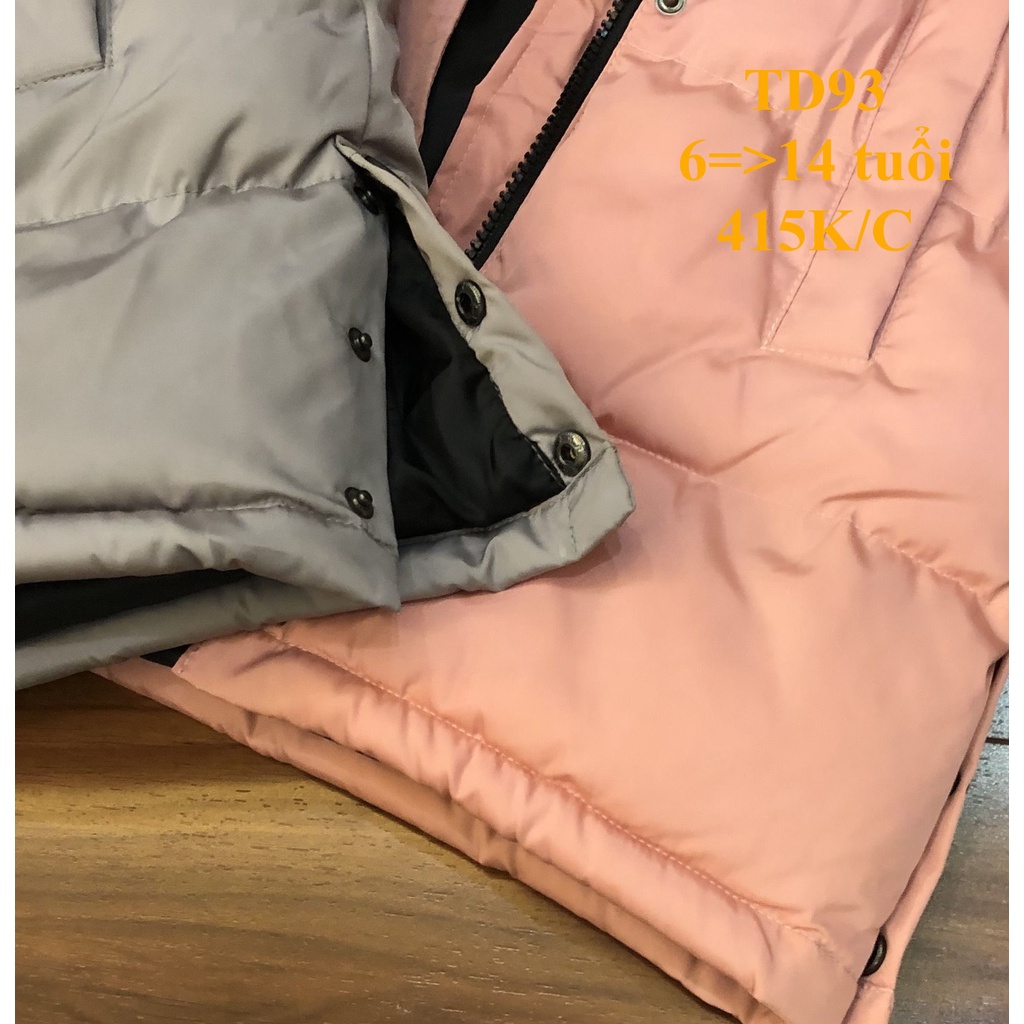 * Mã TD93: Parka bé gái dáng dài trần bông 3 lớp dày dặn, cực ấm BC 3916