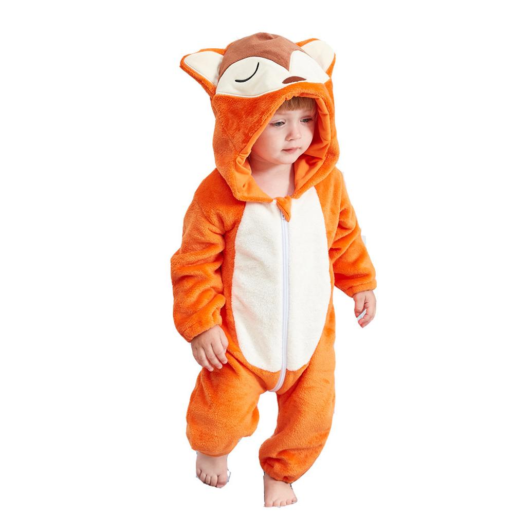 Bộ Áo Liền Quần In Hình Động Vật Dễ Thương Cho Bé