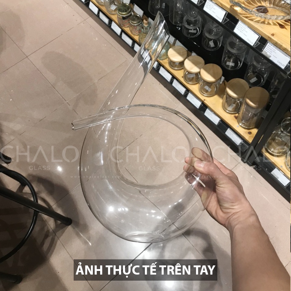 Bình thở rượu vang Decanter dáng chữ U và số 6 -  1500ml &amp; 1200ml  - Sản xuất thủ công