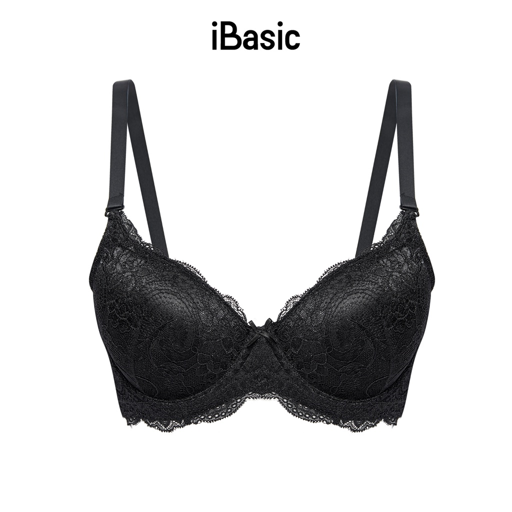 [MUA 2 GIẢM 30% - MUA 3 GIẢM 40%] Áo ngực có gọng mút dày bản lưng to full ren iBasic BRAW121