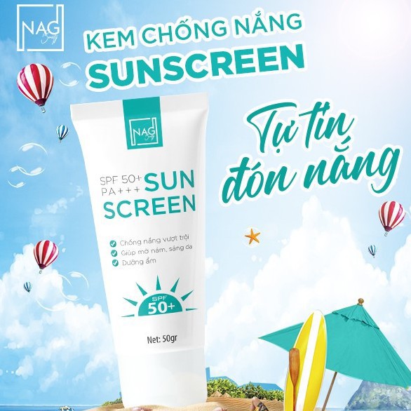 Kem chống nắng body SUN SCREEN tính chất vật lý dưỡng trắng da cho cả da dầu mụn SPF50+