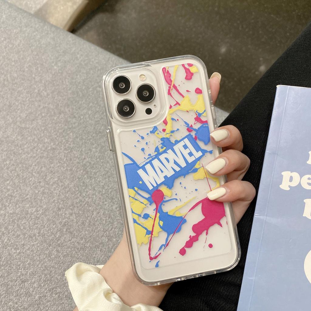 Ốp Điện Thoại Mềm In Hình Marvel Cho iphone 13promax 12 11 7plus X XR 8 7