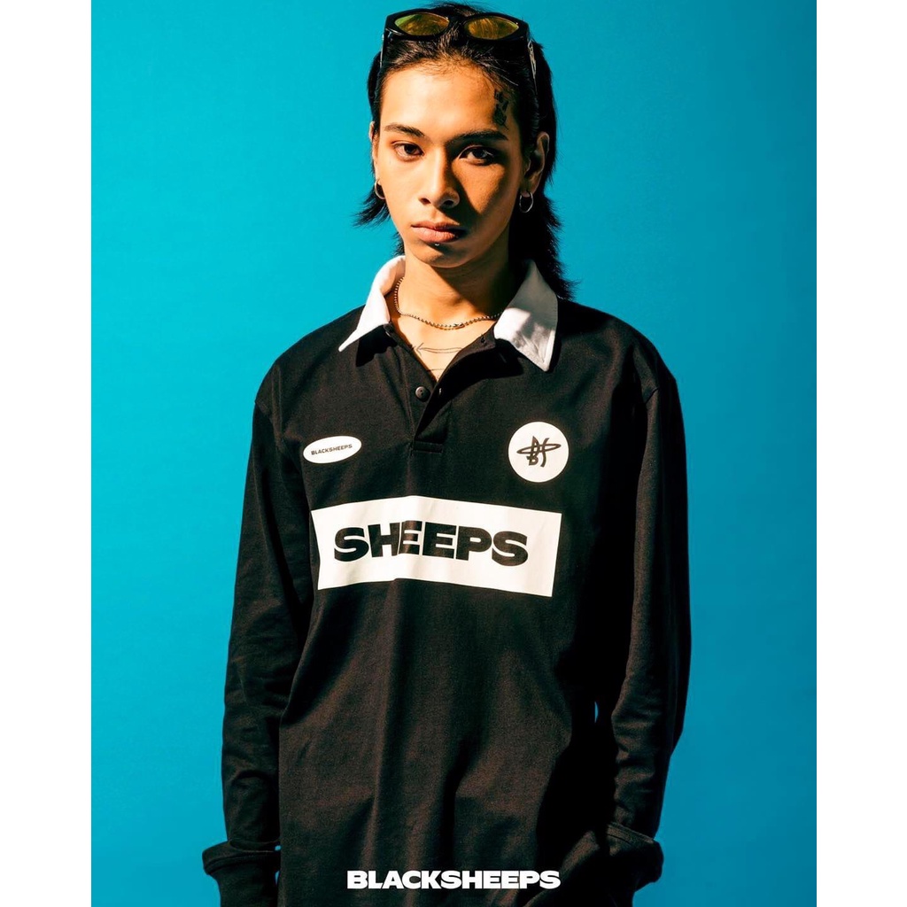 Áo polo tay dài BLACKSHEEPS màu Đen
