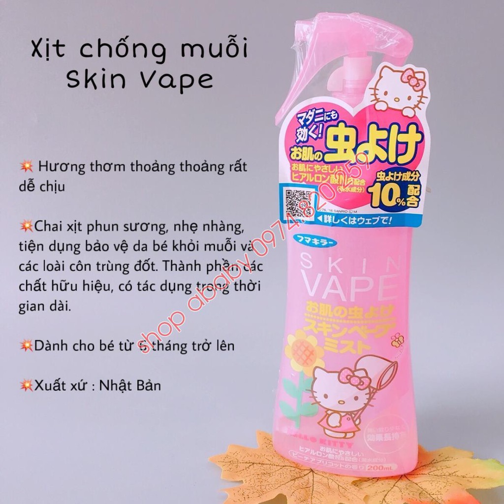 Xịt chống muỗi Nhật Bản Skin Vape Hương chanh - đào 200ml