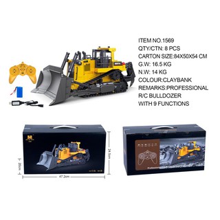 xe ủi đất công trình huina 1569 điều khiển từ xa