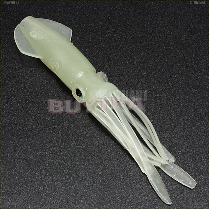 [XUANYUAN1] Set 5 Mồi Câu Cá Giả Hình Mực Phát Quang Mềm 4.3 &quot;B2