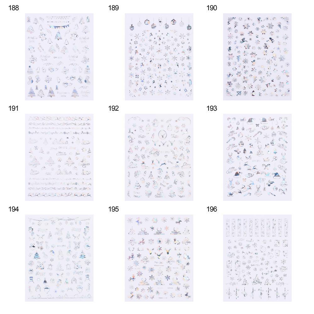 DIACHAVN Sticker Dán Móng Hoạ Tiết Bông Tuyết Màu Bạc Mới