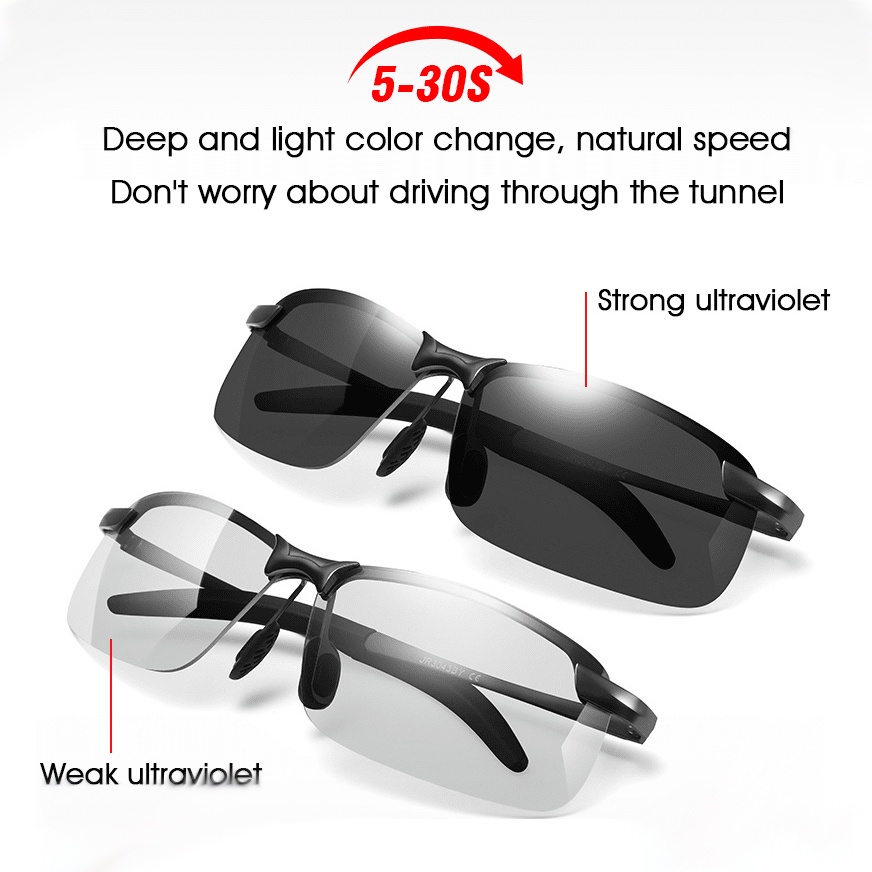 Kính nhìn đêm phân cực kính râm đổi màu kính râm lái xe nam kính lái xe câu cá kính râm lái xe ngày và đêm kính đặc biệt sử dụng kép