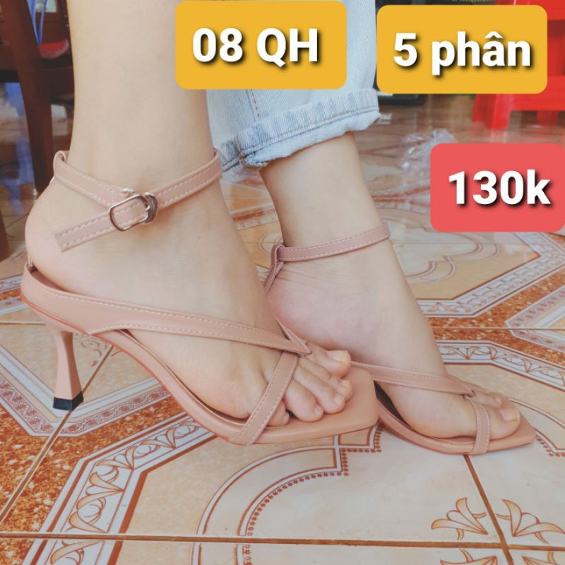 [Mã SKAMLTSM9 giảm 10% đơn 99K] Giày Sandal Quai Hậu Cao Gót Nữ 5 Phân Kẹp Ngón - MS 08QH