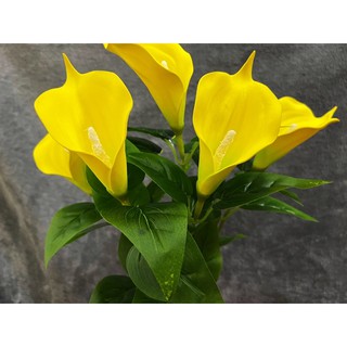 Cây hoa rum vàng 40cm- Cây giả decor