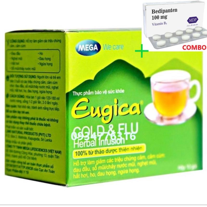 Combo Bedipanten 100mg +  ✅ Trà Eugica Cold &amp; Flu Herbal Infusion