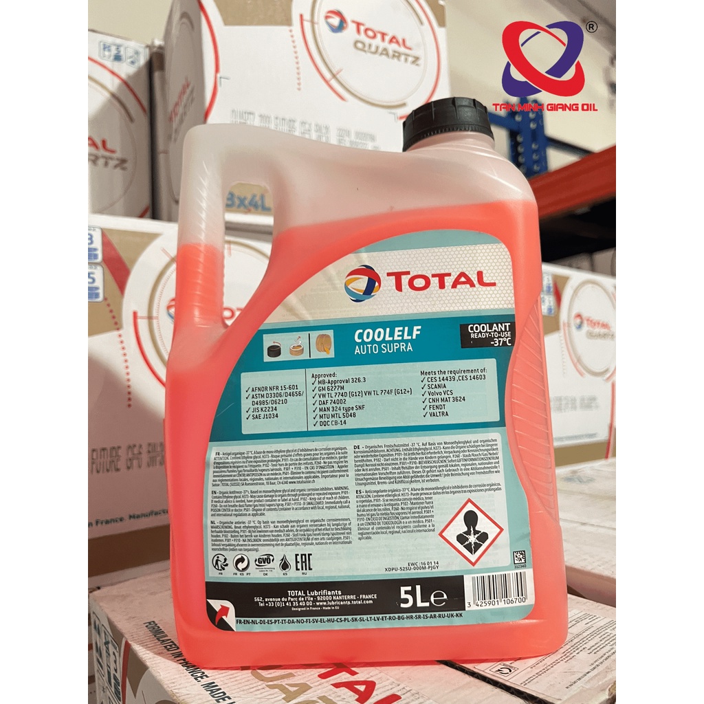 Nước làm mát giải nhiệt cho động cơ xe COOLELF AUTO SUPRA -37°C bình 5 Lít