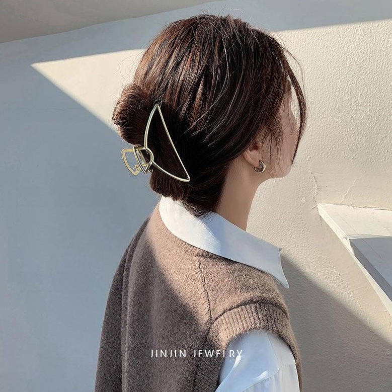 Kẹp Tóc Kim Loại Hình Nơ Đính Hạt Giả Ngọc Trai