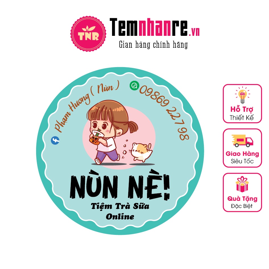 In tem nhãn decan nhựa Temnhanre.vn thiết kế cắt bế theo yêu cầu