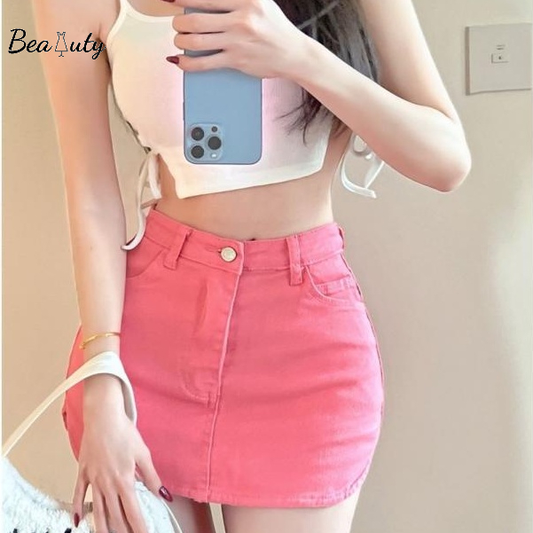 Set trang phục MURIOKI áo kiểu hai dây crop top và chân váy lưng cao ôm dáng quyến rũ cho nữ (có bán lẻ)