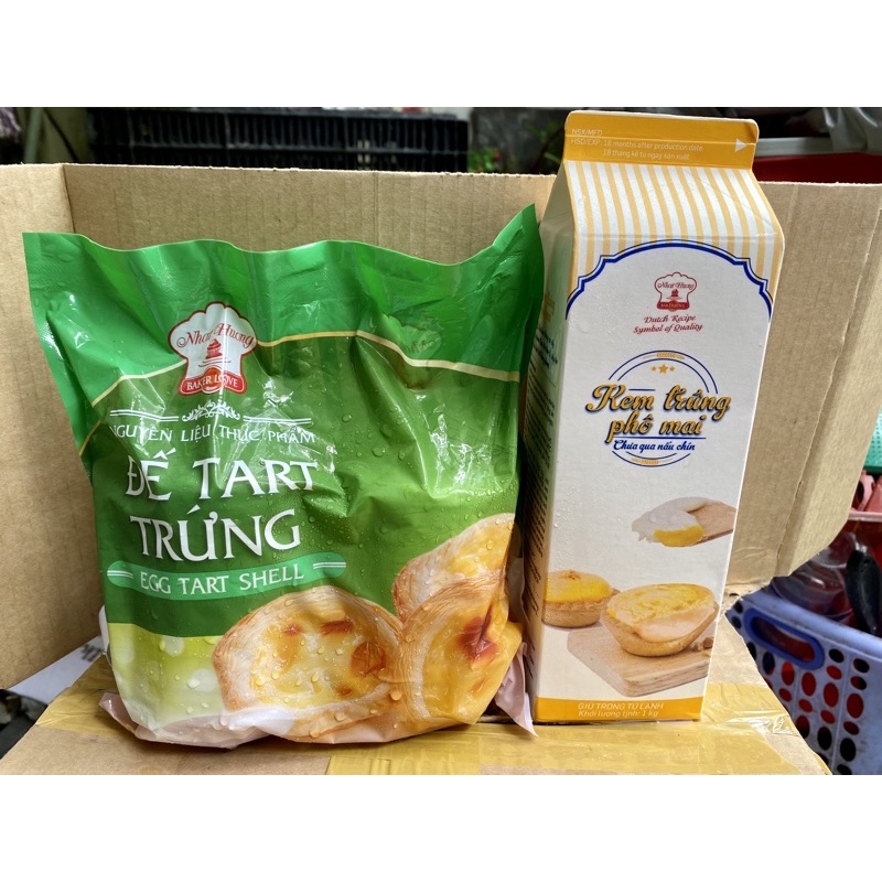 Combo đế bánh tart trứng và kem trứng phô mai Nhất Hương