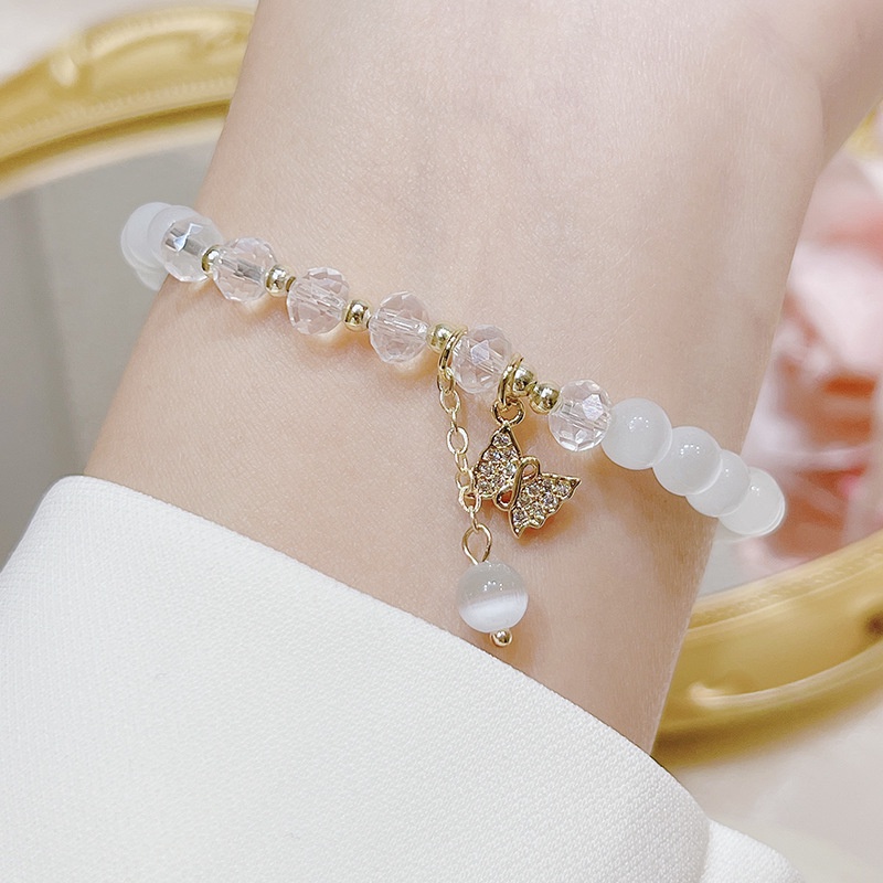 [Hàng Mới Về] Vòng Tay Đính Đá Opal Nhỏ Mặt Hình Đuôi Cá Ngôi Sao Và Đuôi Cá Tinh Tế Thời Trang Mùa Hè Cho Nữ