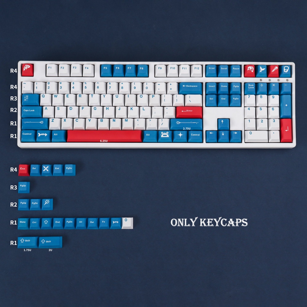 Pbt Keycap 129 Nút DYE-SUB Cherry Profile GMK a Keycap cho Cherry