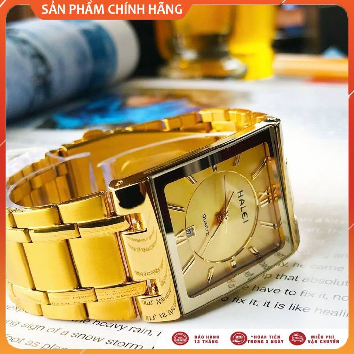 Đồng Hồ Nam Nữ HALEI H2 Khung Thép Cao Cấp Mặt Vuông Lịch Lãm  Sang Trọng Chống Nước Chống Xước Hiệu Quả [SALE GIÁ SỐC]