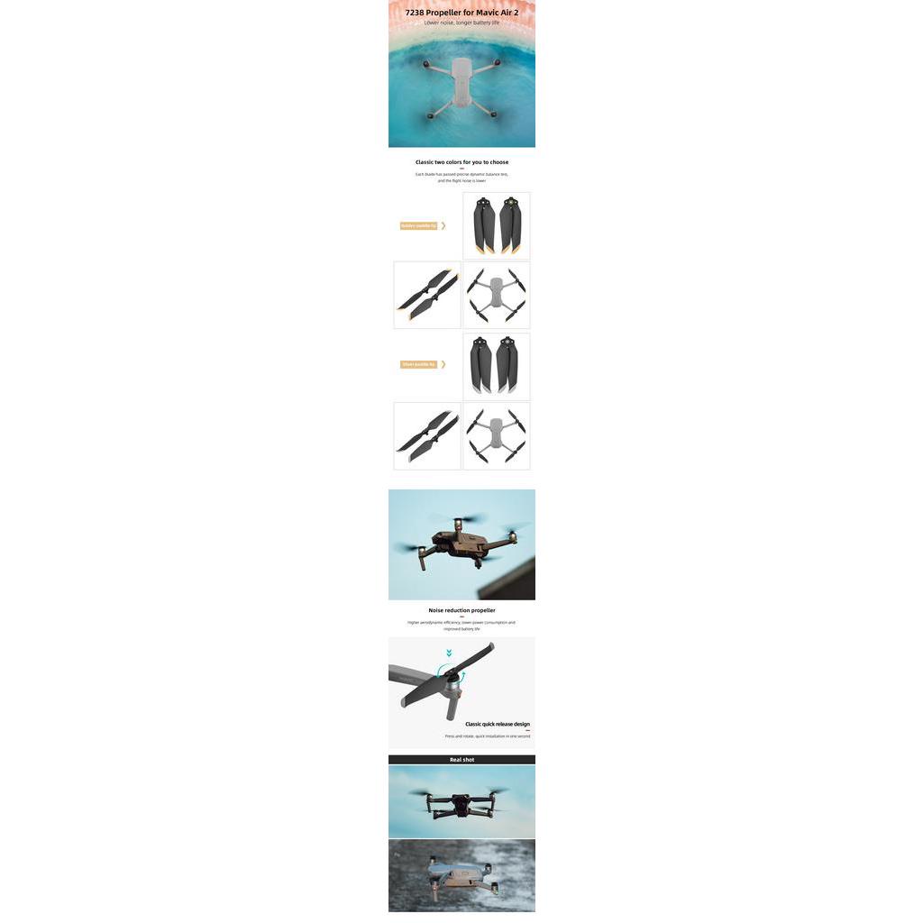 Cánh Quạt Ít Tiếng Ồn 7238F Cho DJI Mavic Air 2/Mavic Air 2S Drone DJI Mavic Air 2/2S