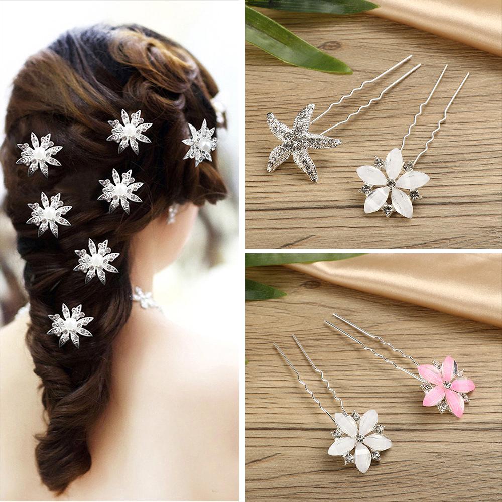 ROSE Trâm Cài Tóc Chữ U Hình Hoa Cho Cô Dâu 1 Cái